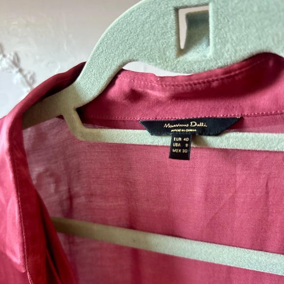 BNWT Massimo Dutti light burgundy satin shirt Sz 8 - Picture 3 of 3